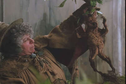 Picture shows Madam Pomfrey carrying a Mandrake